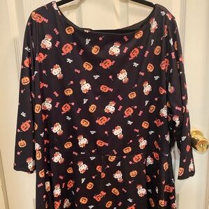 Sanrio Black Dress with Pumpkin and Cat Design